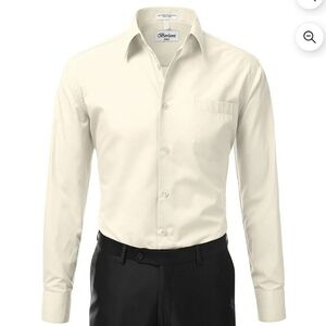 BERLIONI MEN'S CONVERTIBLE CUFF SOLID DRESS SHIRT-